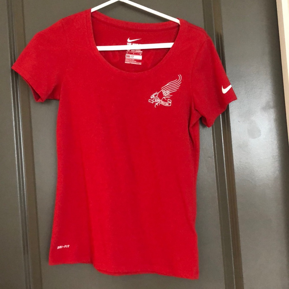 Red Nike dri fit small t shirt scoop neck